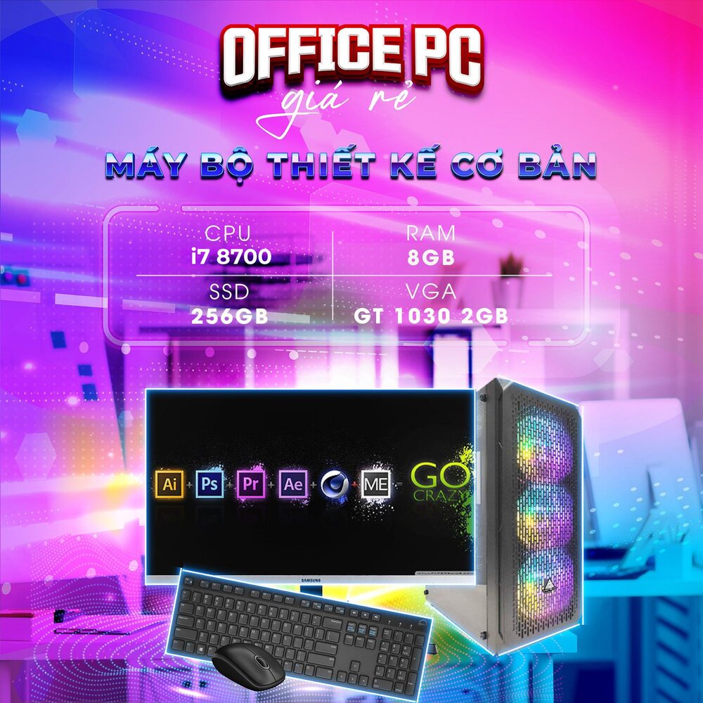 Máy tính - i7 8700/ram 8GB/SSD 256GB/VGA 1030 2GB